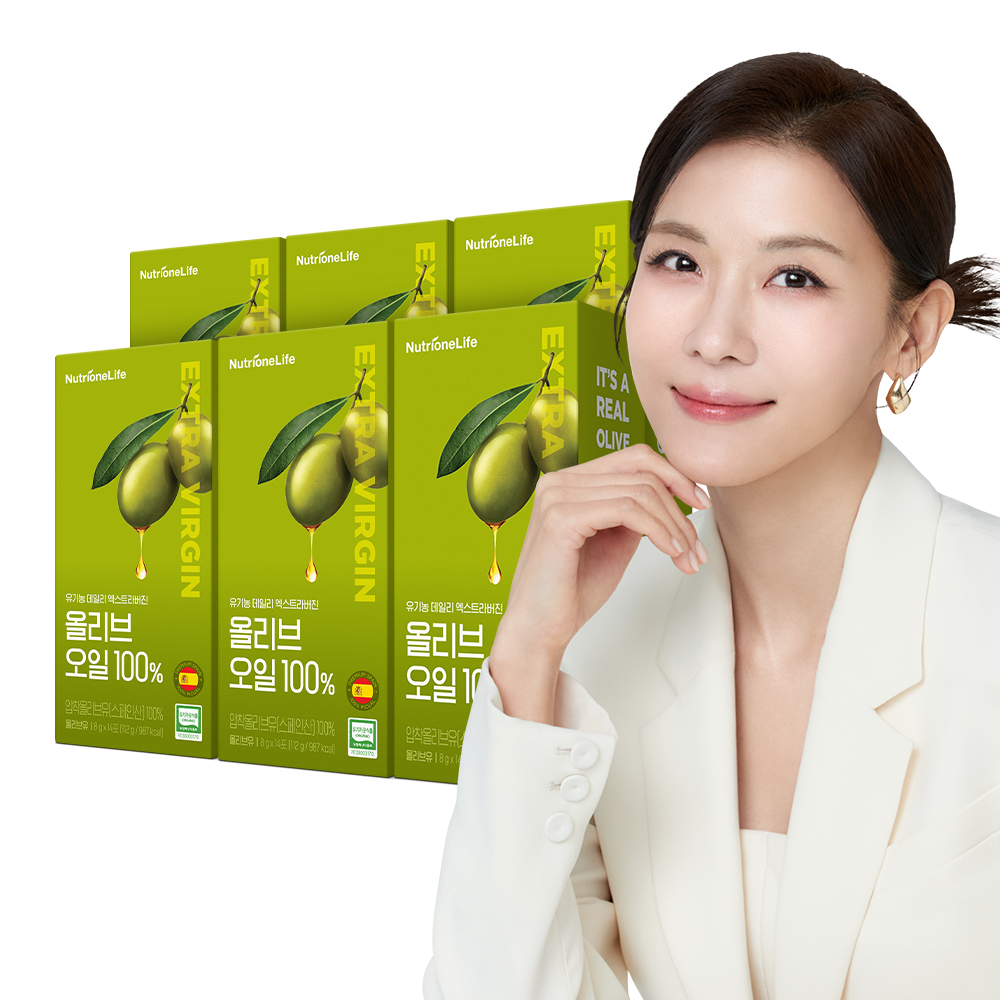 뉴트리원 유기농 데일리 엑스트라버진 올리브 오일 100% 스틱 올리브유 6박스 총 84포