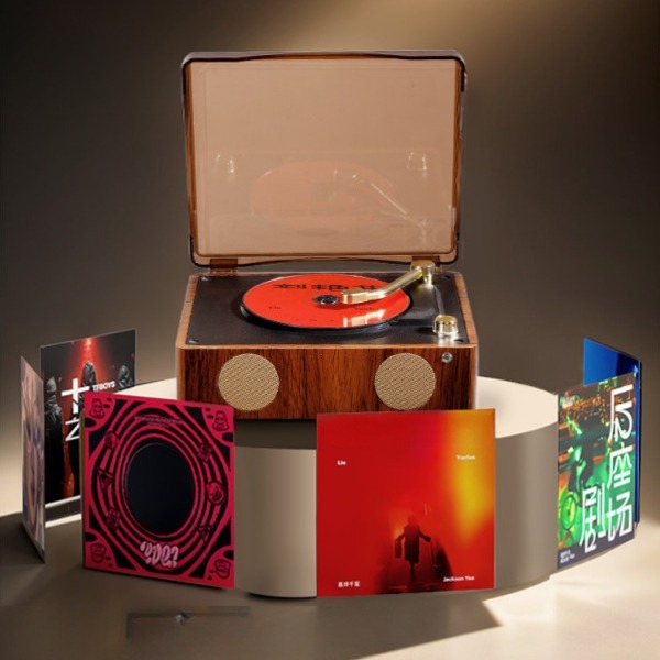 레트로 블루투스스피커 휴대용 CD 플레이어 고출력 무선 음악 스피커 호도나무 레이저 CD 플레이어 - 메인 이미지