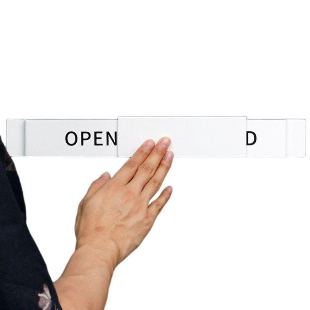 OPEN CLOSED 매장 영업시간안내판 슬라이딩 레스토랑 오픈클로즈 팻말 하얀색 - 상품 이미지