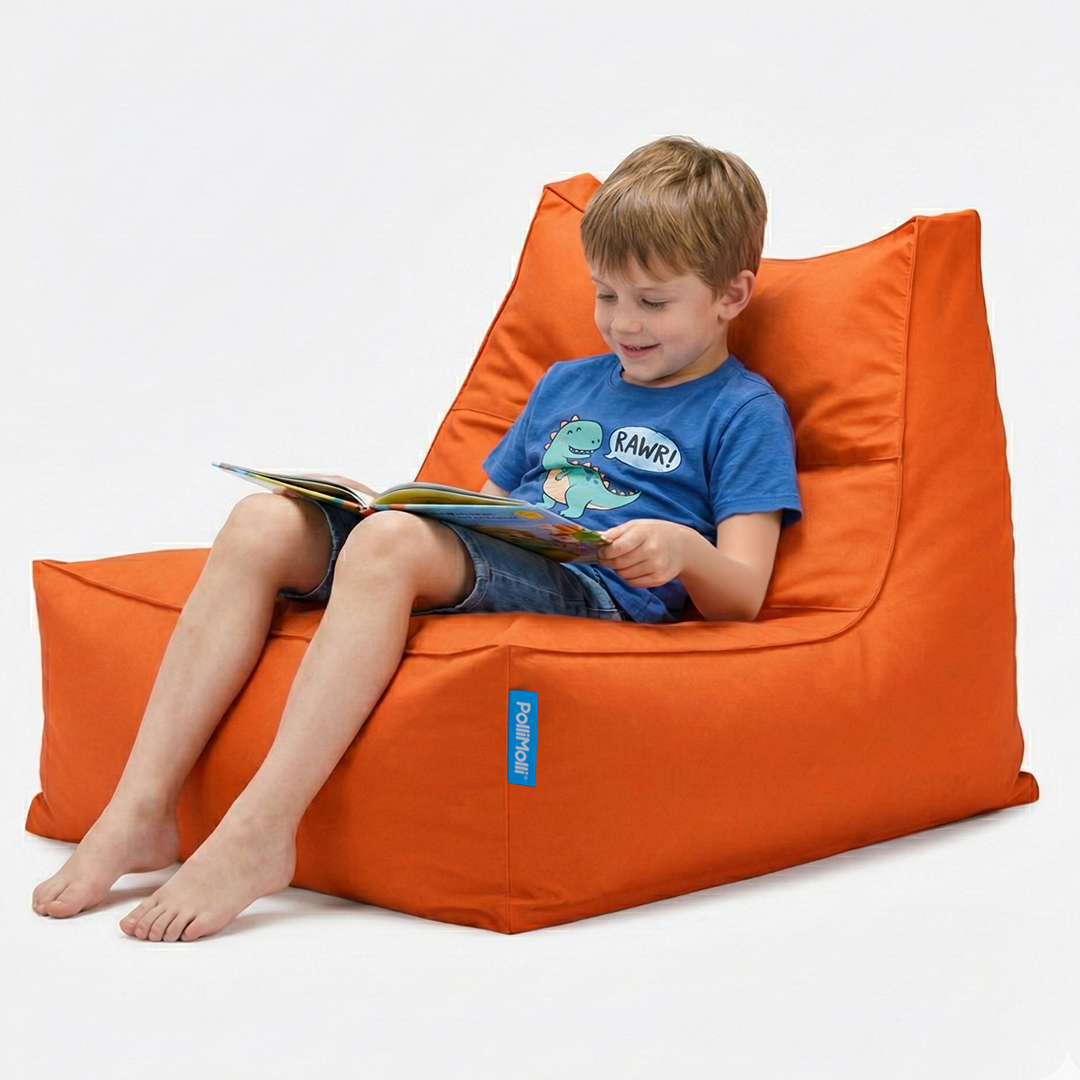 폴리몰리 607S 유아 키즈 코튼 빈백 소파 아동 의자 순면 방수 속커버, 웜그레이