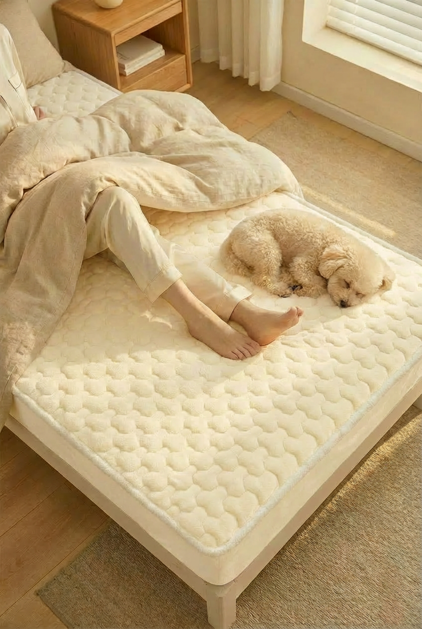 포니홈 극세사 매트리스커버 슈퍼싱글 누빔 겨울 침대커버 SS 120x200