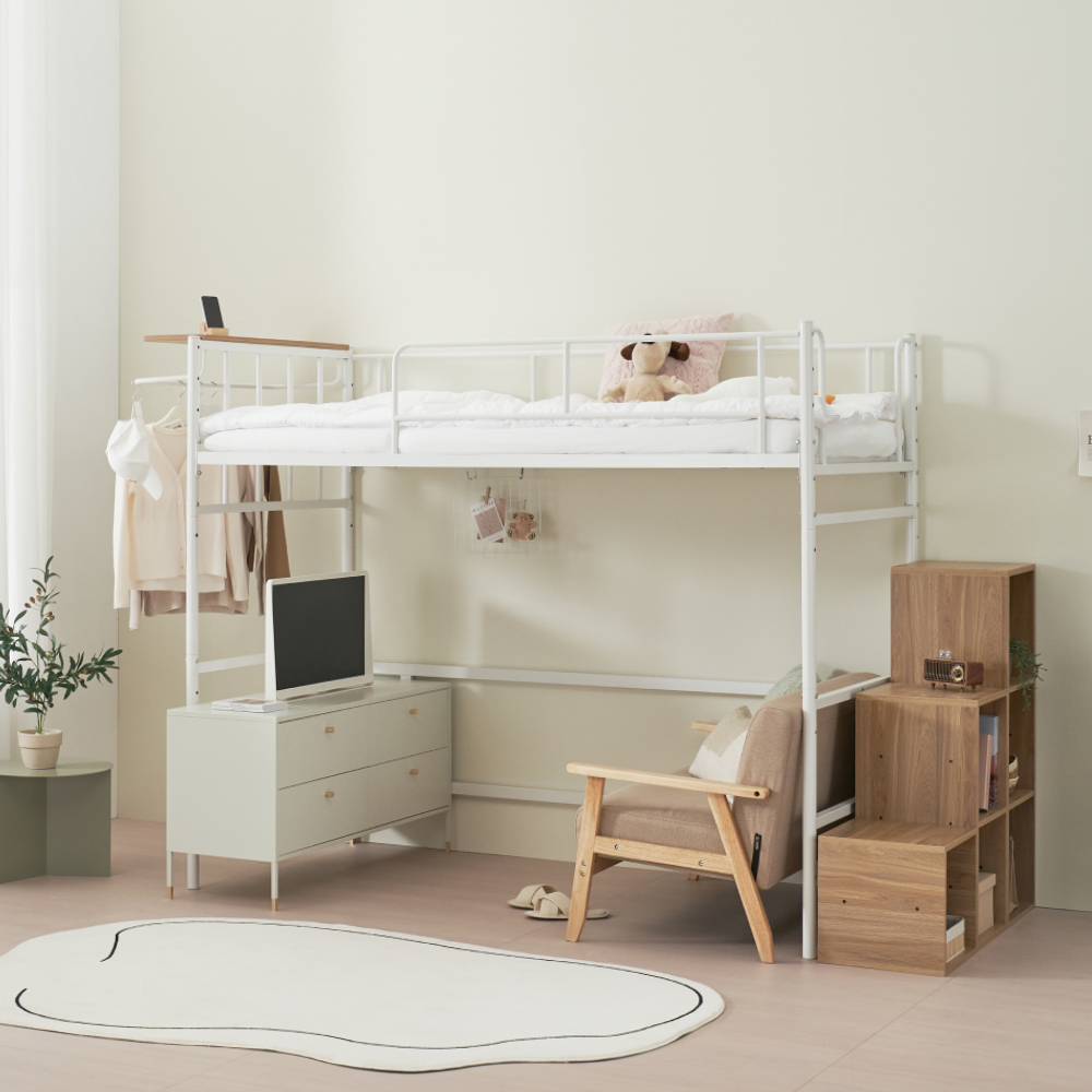 라자가구 안나 6단계 높이조절 분리형 2층 벙커 침대 프레임 S 어린이 성인 학생 기숙사