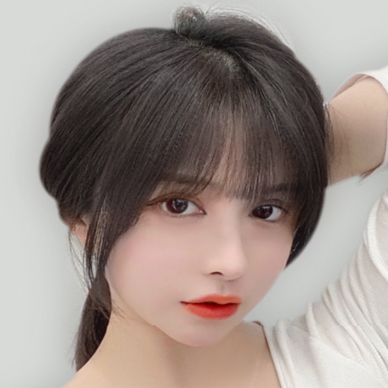 앞머리 3D 헤어피스 부분가발 인조모 가발 시스루뱅 - 메인 이미지