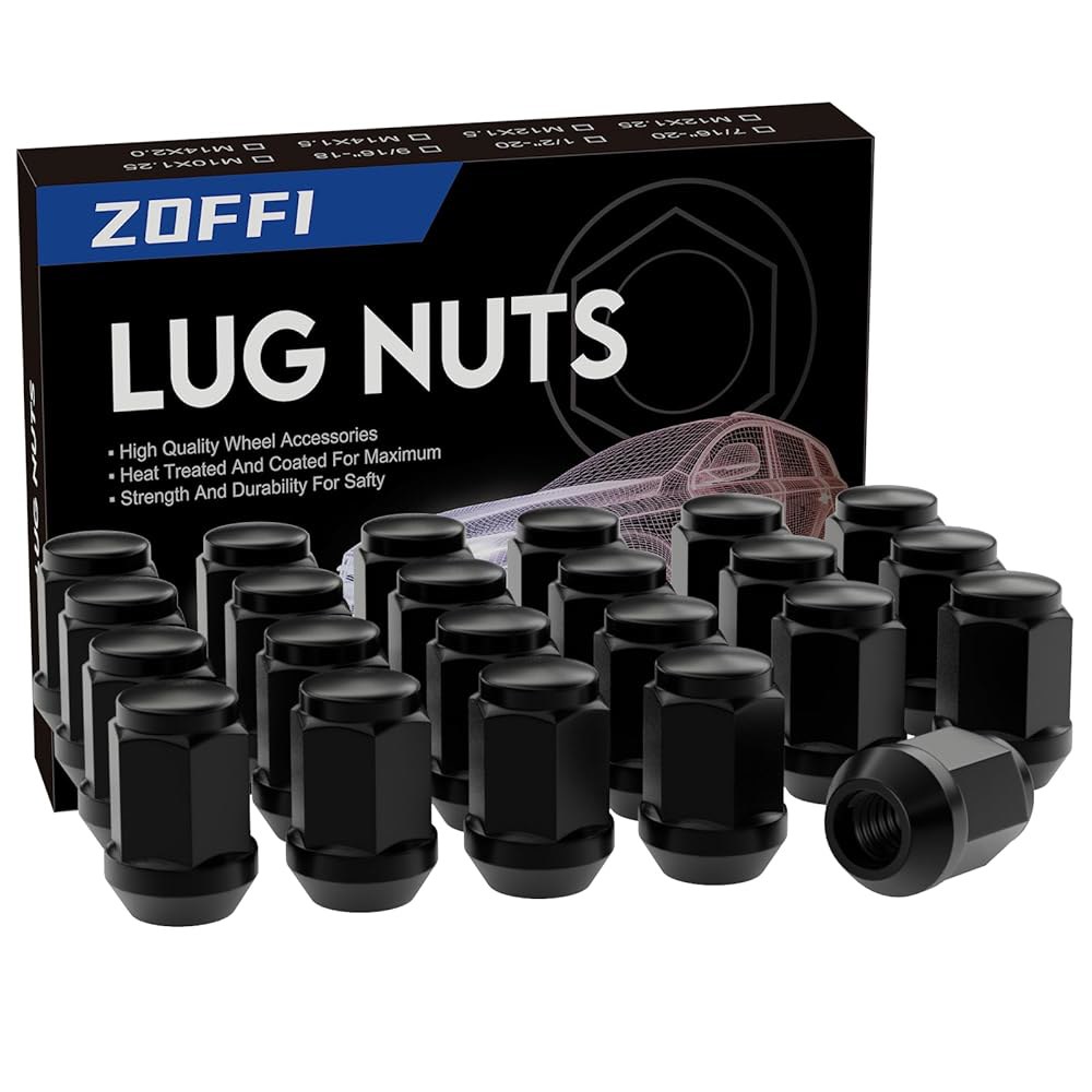 ZOFFI 1/2-20 러그 너트 23피스 1993-2010 클로즈드 휠과 엔드 1987-2018 - 지프 블랙 리버티, 솔리드 JK, 애프터마켓 2002-2012 그랜드 체로키 - 상품 이미지
