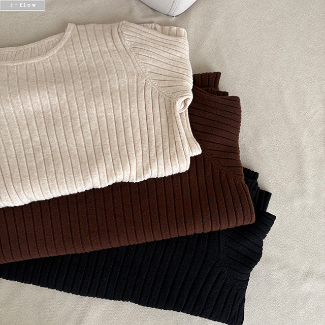 라일드 골지 라운드 허리끈 롱 원피스 3col 겨울 니트 H라인 신축성 모던 제이플로우