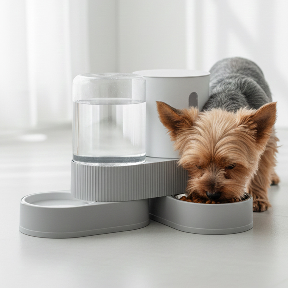 반자동 급수기 2in1 반려동물 급수식기 대용량 2.4L 360도 회전