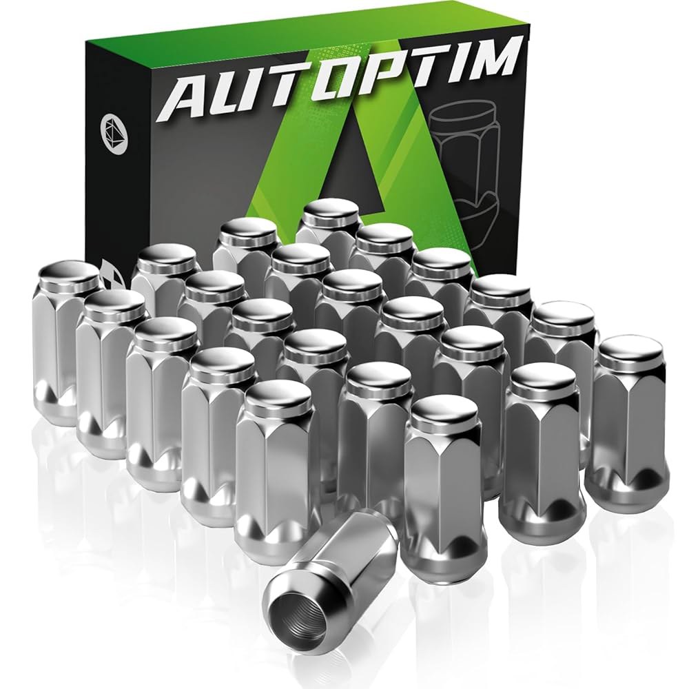 AUTOPTIM M14x1.5 러그 너트 - 2015-2019 벌지 클로즈드 교체품 1500, GMC 1999-2024 크롬 24피스 애프터마켓 에이콘 휠 엔드 시에라 콜로라도, - 상품 이미지