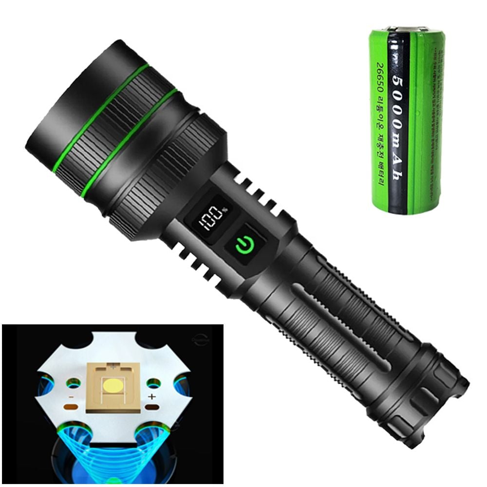 LED 충전식 줌 서치 라이트 랜턴 손전등 후레쉬 26650 - 상품 이미지