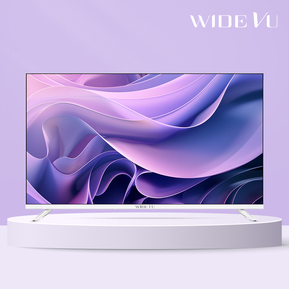 와이드뷰 QLED 139cm(55인치) UHD 4K TV 화이트색상 구글 스마트TV QWGE55UT1 스탠드설치(무료) - 상품 이미지