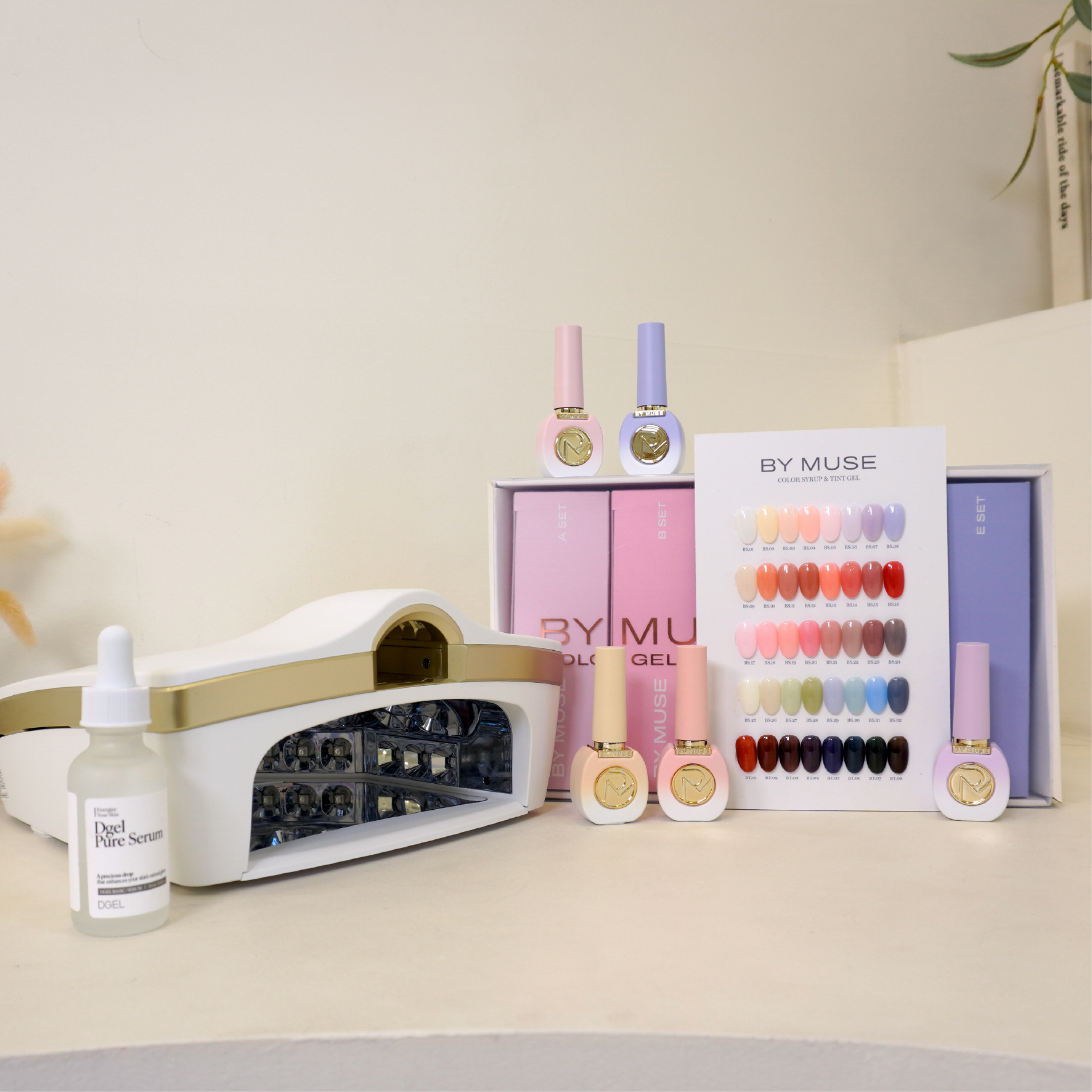 바이 뮤즈 컬러젤 40종 세트 + 아티스트 램프 (퓨어 세럼)