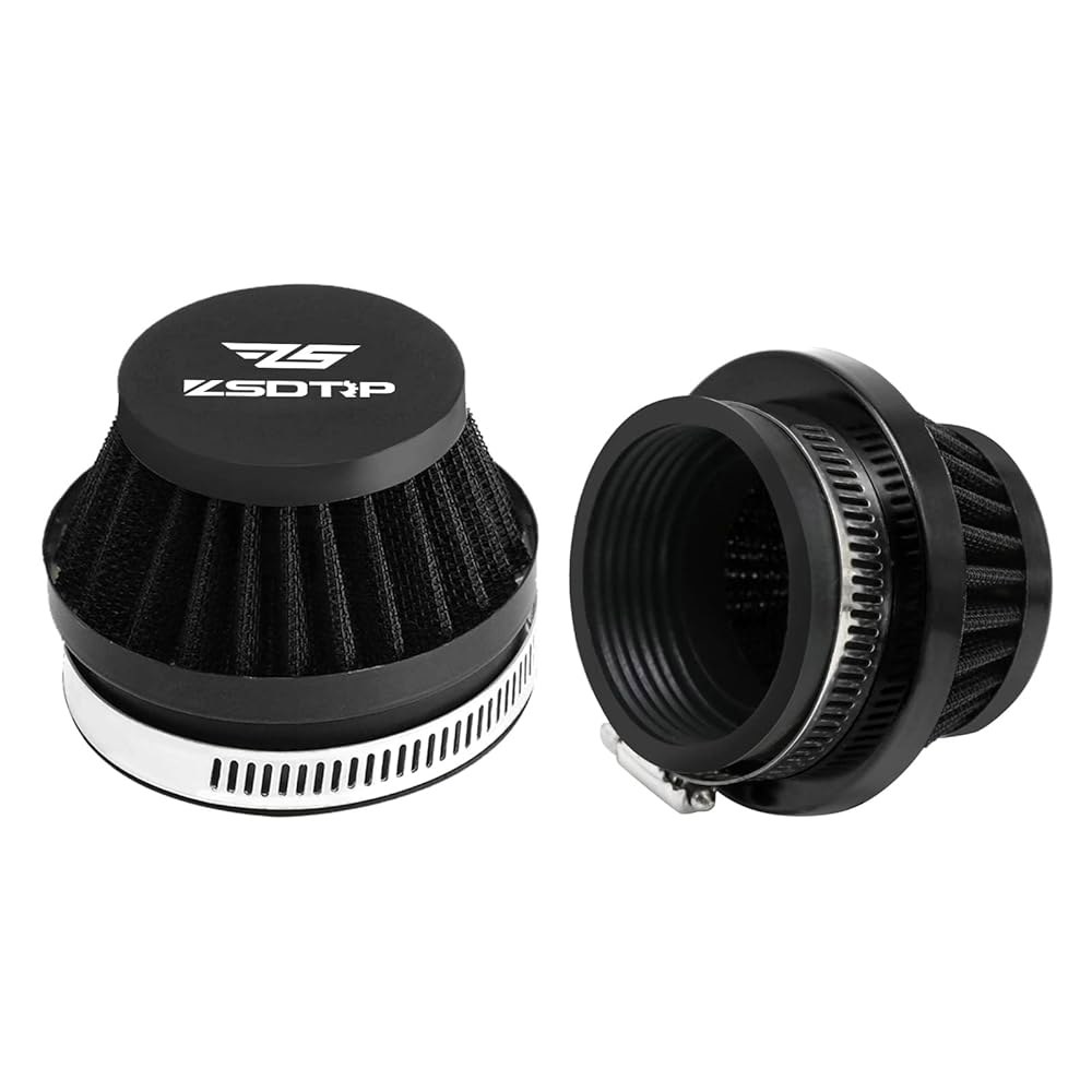 2PCS 모터사이클 55MM 공기 흡입 필터, 먼지 구덩이 ATV SSR TTR 자전거 브리더 필터를 위한 범용 카뷰레터 필터 클리너, 다양한 카뷰레터에 적합 (블랙 55MM) - 상품 이미지