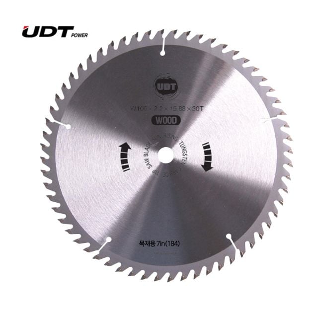 UDT 목공용 팁쏘 원형톱날 R184 7inx60Tx2.5T - 상품 이미지