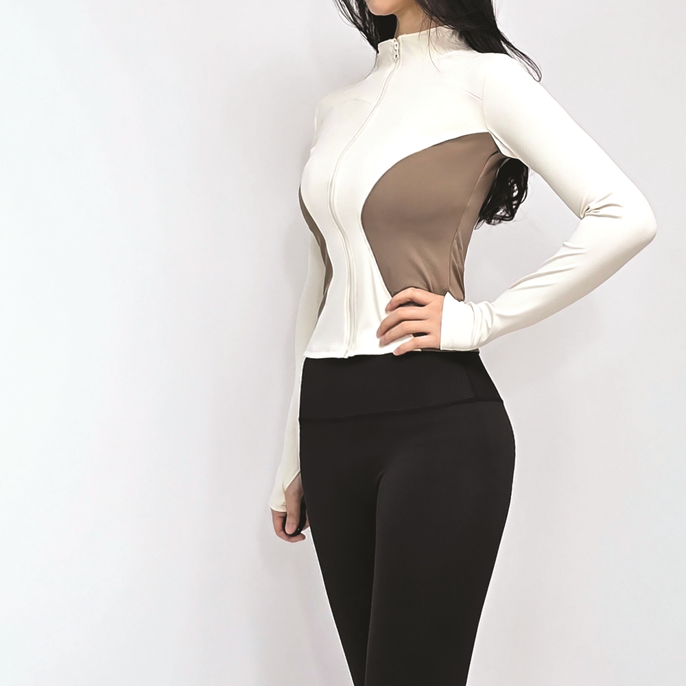 아나웨어 밸런스 커버업 여성 집업 크롭자켓 요가복 필라테스상의 긴팔 슬림핏 롱슬리브 - 상세 이미지 5