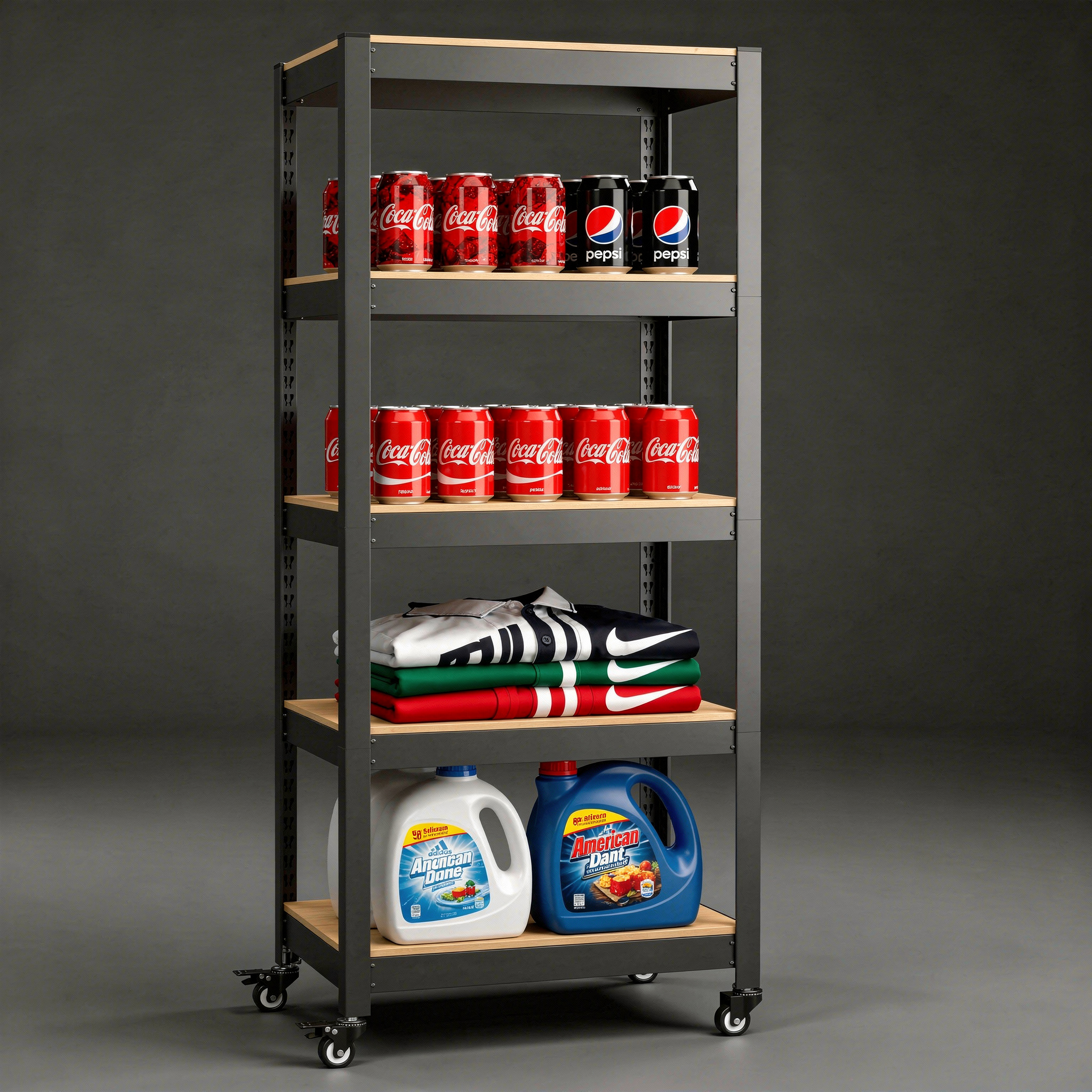 코스트코선반 철제선반 조립식앵글 창고 베란다 스피드랙 렉 3030605단대형바퀴포함