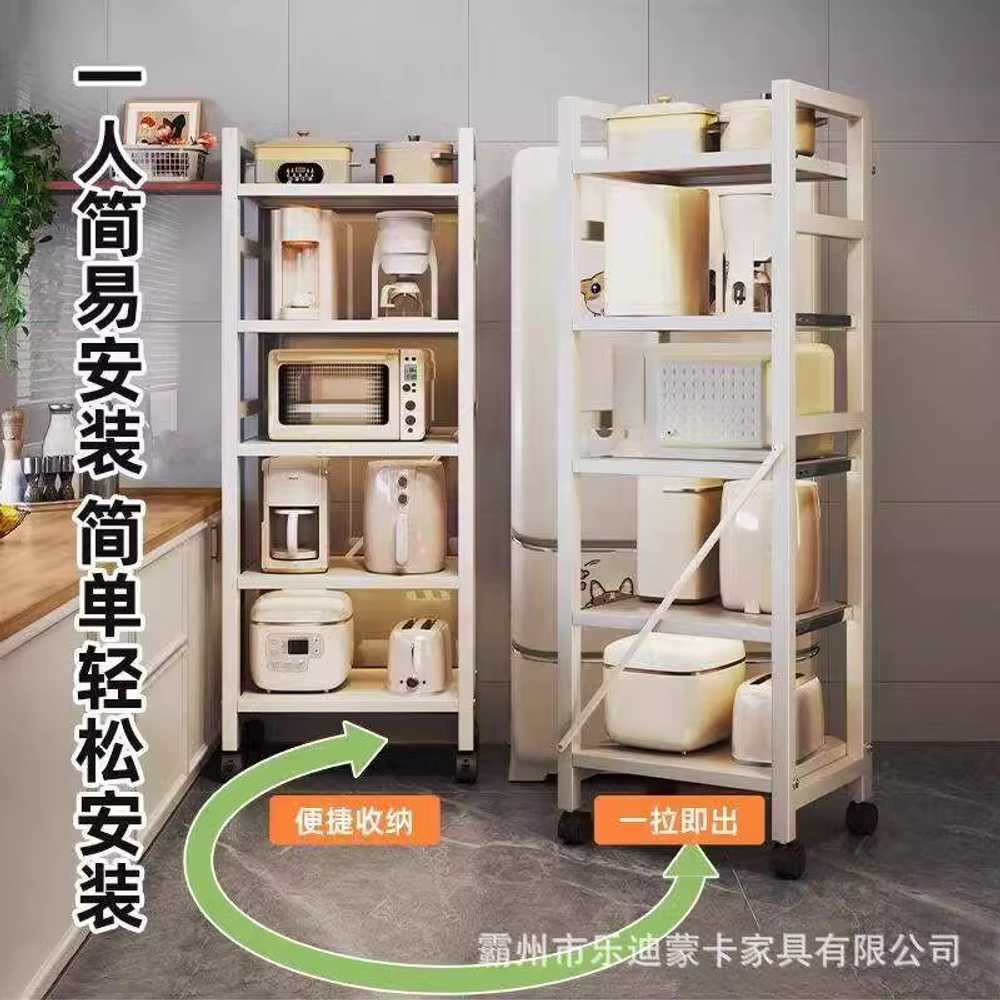 주방 슬라이딩 선반 슬림 양념장 인출식 냄비 수납 55cm 3단 화이트 - 상세 이미지 4