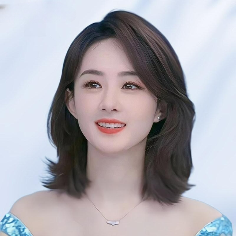 인모 100% 여성 중 단발 가발 항암 천연모발 엄마 모카브라운 중간 분할 35cm - 상품 이미지
