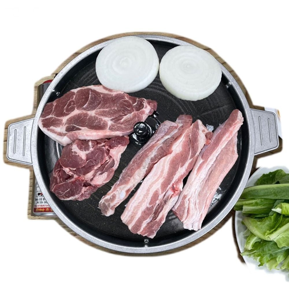 솥뚜껑 무쇠구이팬 불판 맥반석 코팅 35cm - 상품 이미지