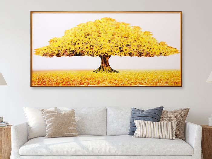 돈 들어오는 그림 골드 돈나무 큐빅 인테리어 액자 중 (80x40cm), 골드프레임 이미지 7