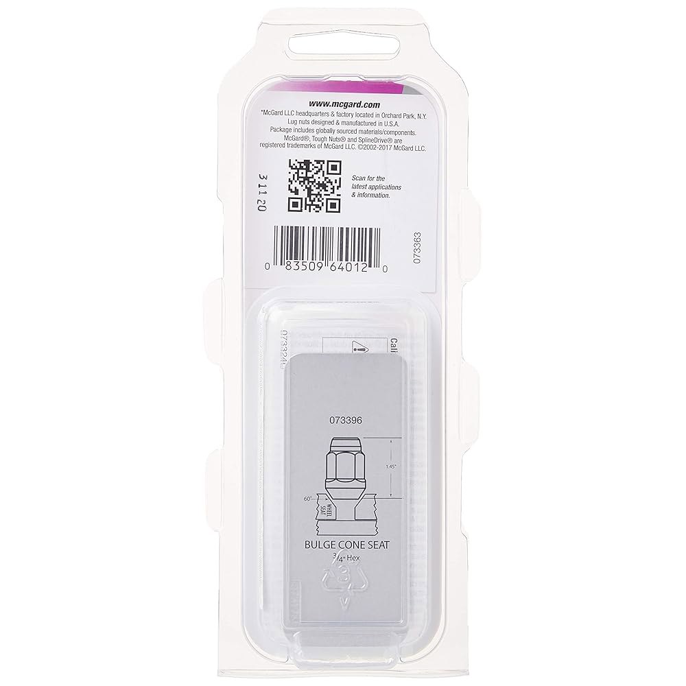 McGard 64012 크롬 벌지 콘 너트 사이즈) 시트 세트 (M12 4개 스레드 러그 - 스타일 x 1.5 - 상세 이미지 3