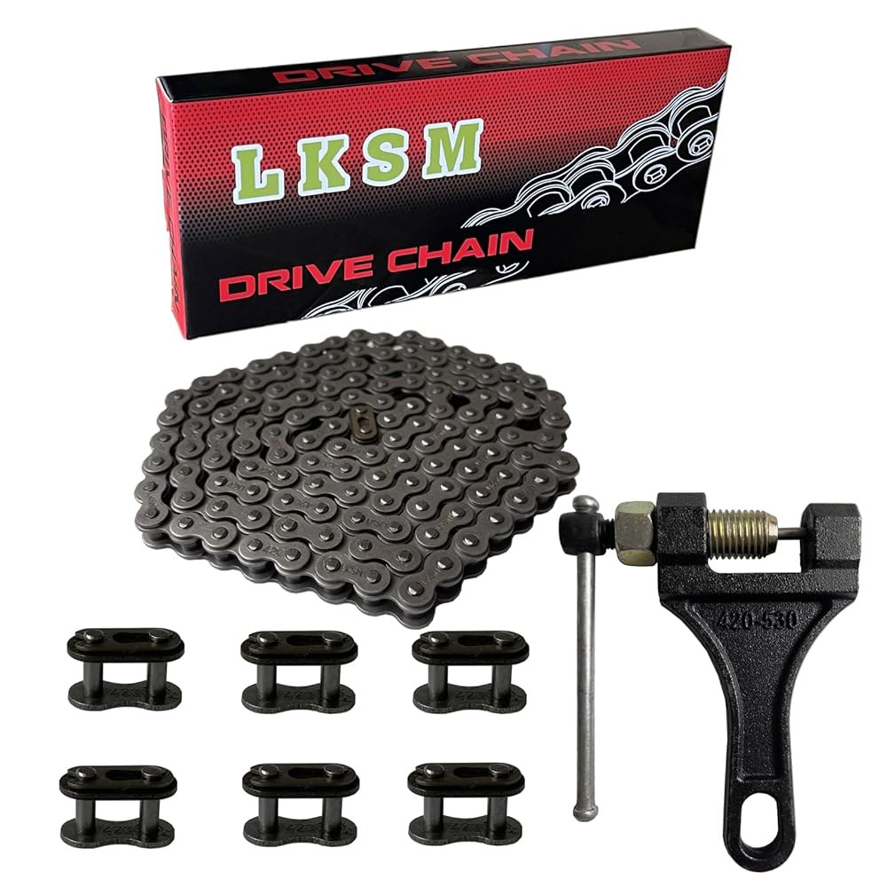 LKSM 420 체인 132 링크 오토바이 표준 롤러 체인, 브레이커 6 연결 마스터 링크, 100cc 110cc 125cc 미니 ATV 쿼드 고 카트 스쿠터 - 상세 이미지 2