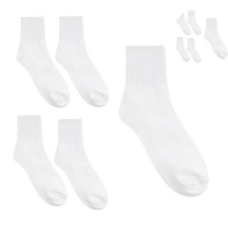 올뎃삭스 남자 중목 올무지 스포츠 양말 5족 화이트