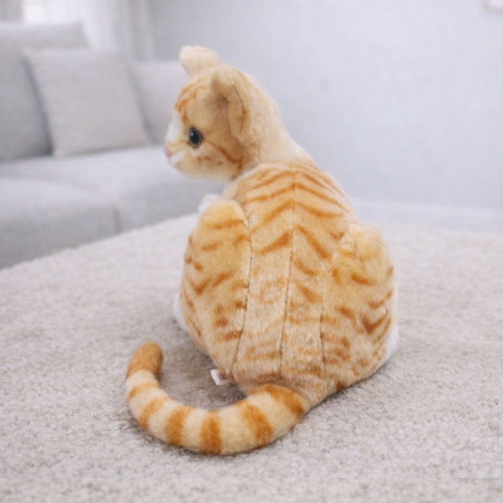 치즈태비 고양이 인형 스트라이프 봉제인형 리얼 고양이 줄무늬 인테리어 소품 - 상세 이미지 3