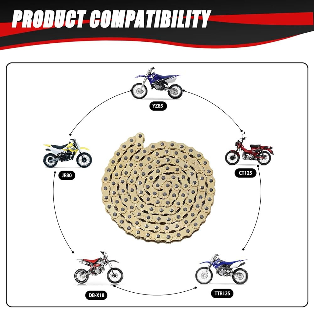 KAMIER 428 드라이브 체인 116, 110cc 125cc TTR125 YZ85 CB125 아폴로 RFZ DB-X18 X19 스즈키 JR80 타오타오 중국 피트 더트 바이크 - 상세 이미지 2