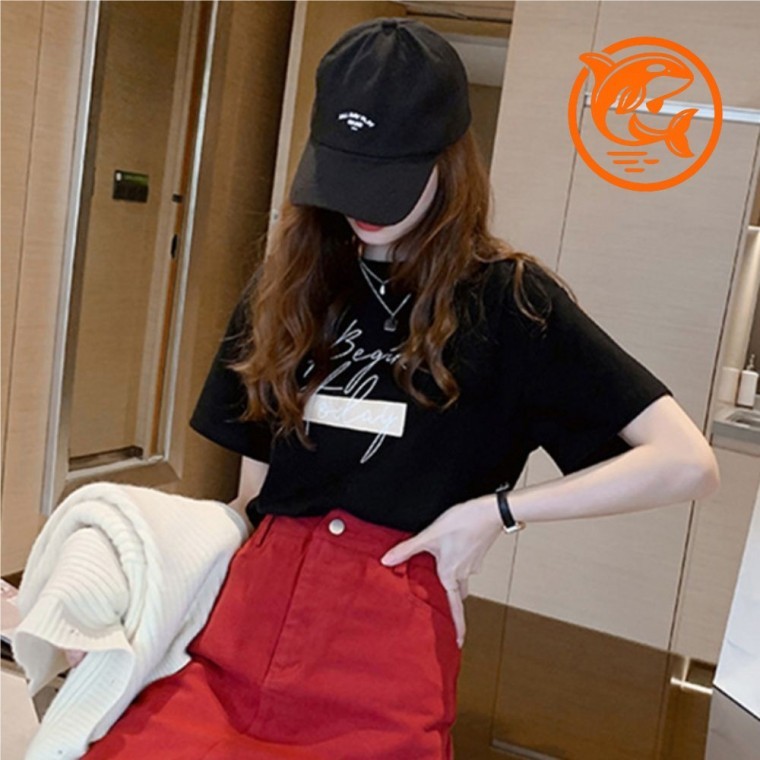 여름 레터링 반팔 티셔츠 여성 캐주얼 일상복 편안한 데일리 스타일 - 상품 이미지