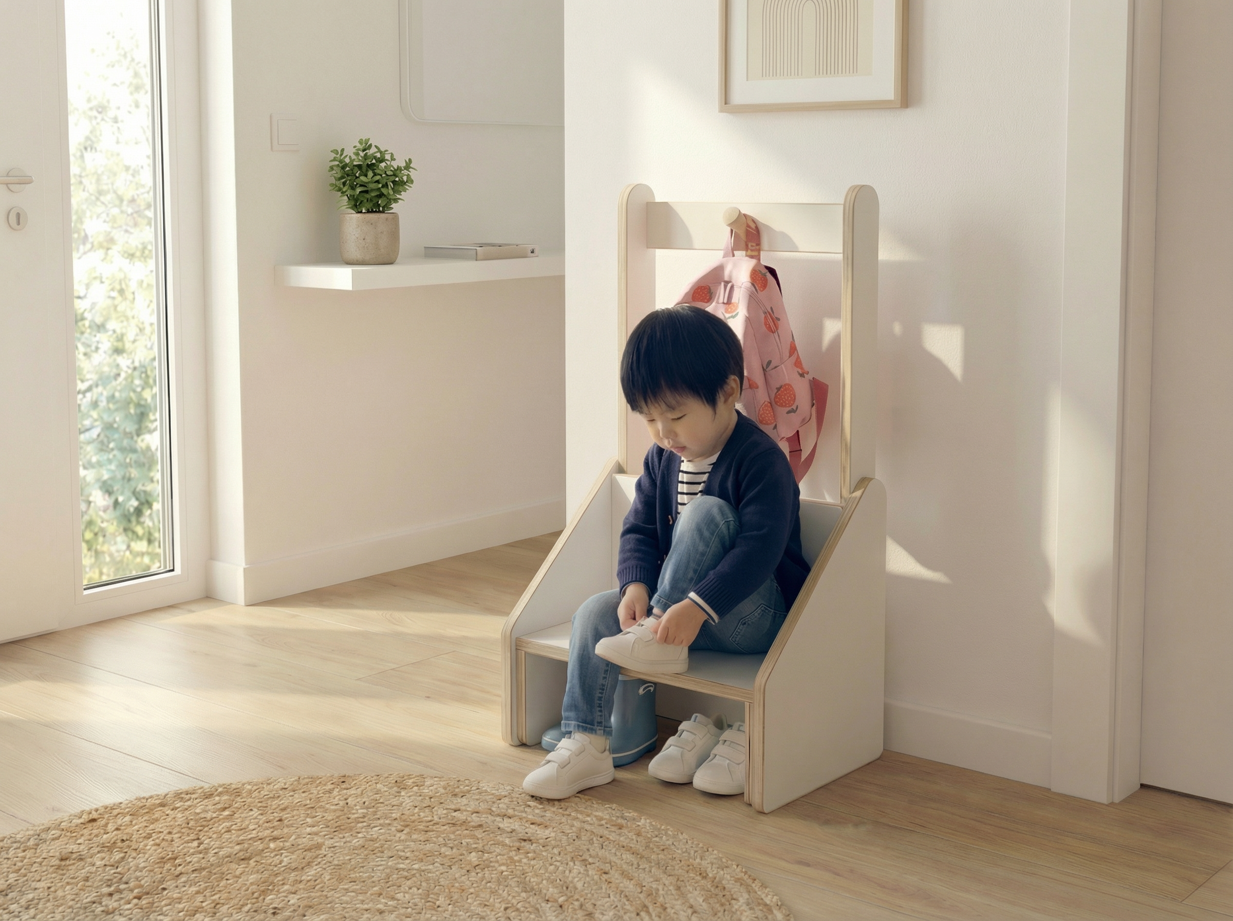 아이블랭크 원목 자작나무 친환경 유아 의자 독서대 슈리벤치 바른자세 4세~7세 선물 - 상세 이미지 3