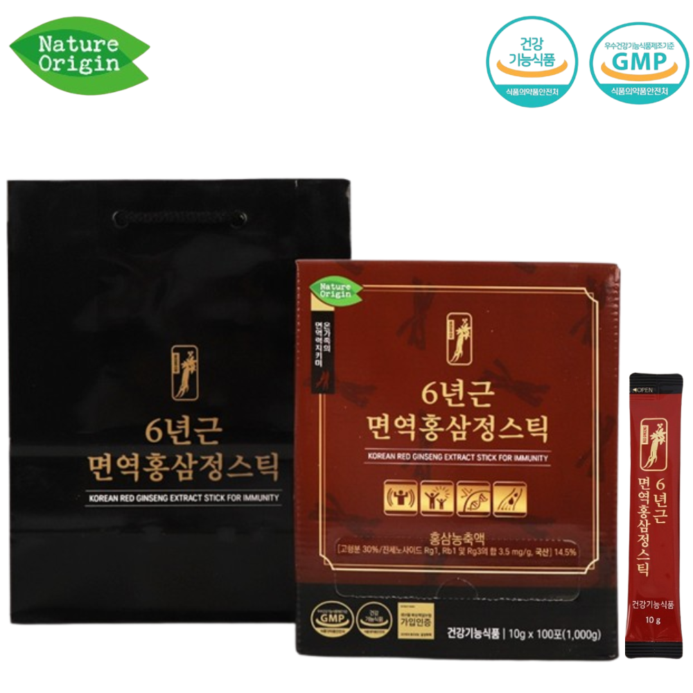 네이처오리진 프리미엄 면역 홍삼정 스틱 100포 1박스 6년근 홍삼 농축액 고함량 건강선물 - 상품 이미지