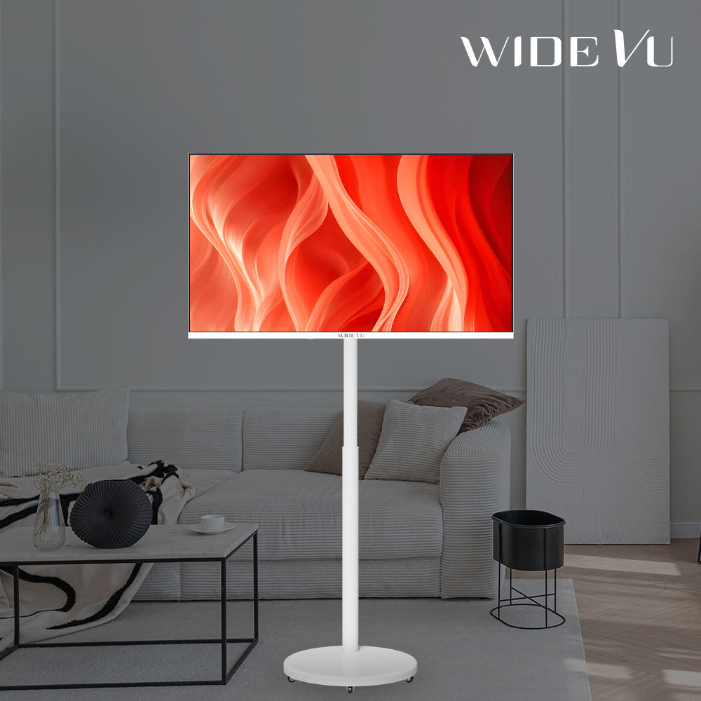 와이드뷰 와이드무빙뷰 화이트에디션 삼탠바이미V3 셋트 QLED 81cm(32인치) FHD 스마트 이동식 TV 유압식 높이조절