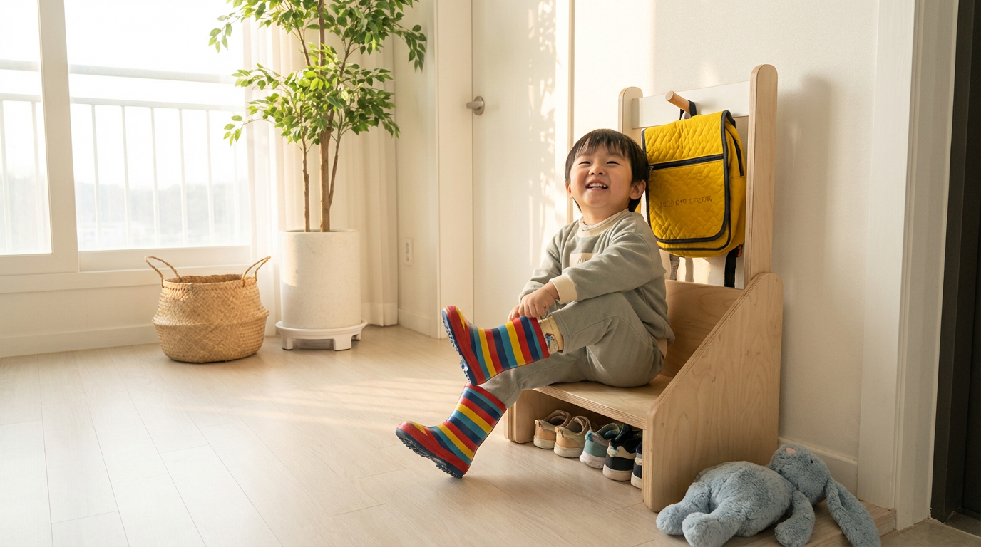 아이블랭크 원목 자작나무 친환경 유아 의자 독서대 슈리벤치 바른자세 4세~7세 선물 - 상세 이미지 5