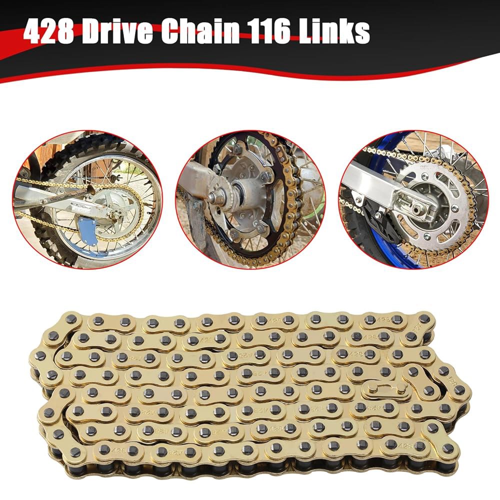 KAMIER 428 드라이브 체인 116, 110cc 125cc TTR125 YZ85 CB125 아폴로 RFZ DB-X18 X19 스즈키 JR80 타오타오 중국 피트 더트 바이크 - 상세 이미지 3