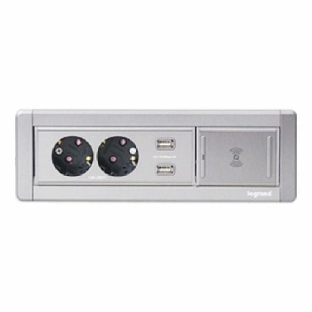 르그랑 사각 콘센트 2구 USB 2구 무선충전 소프트알루 - 상품 이미지
