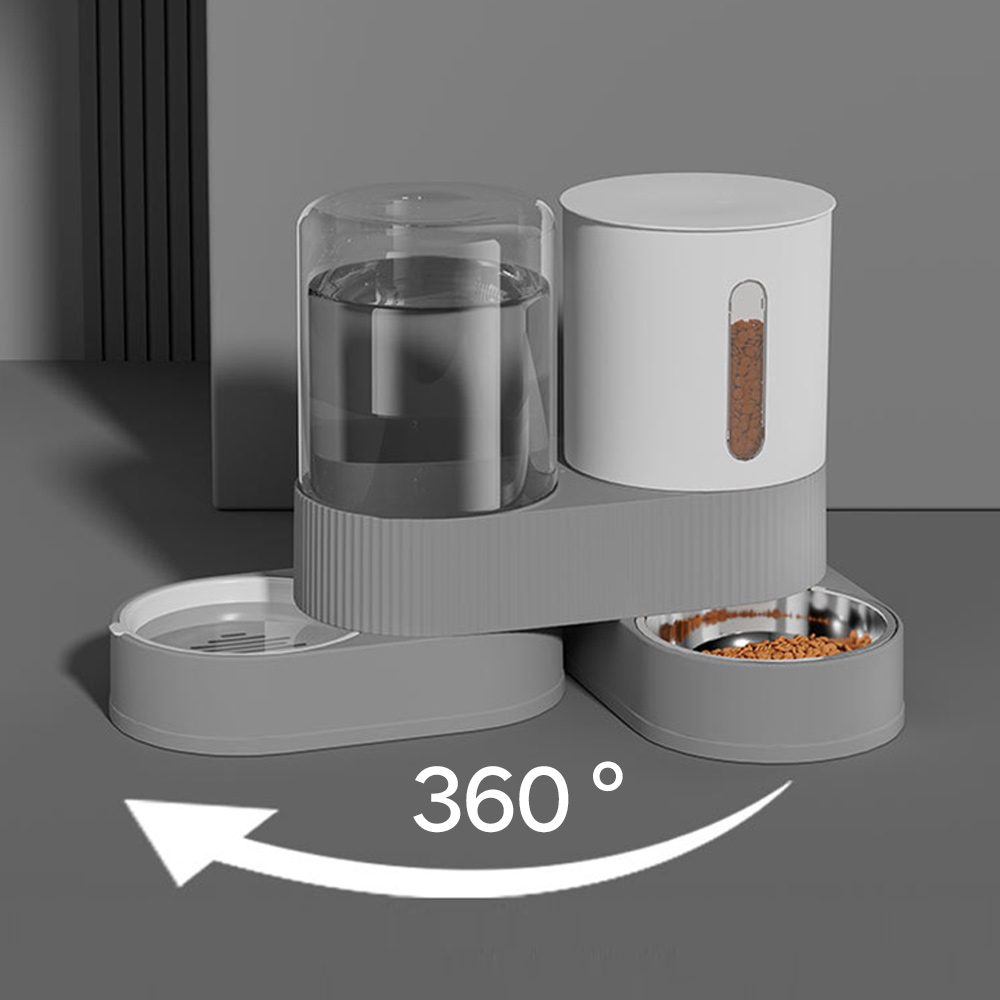 반자동 급수기 2in1 반려동물 급수식기 대용량 2.4L 360도 회전