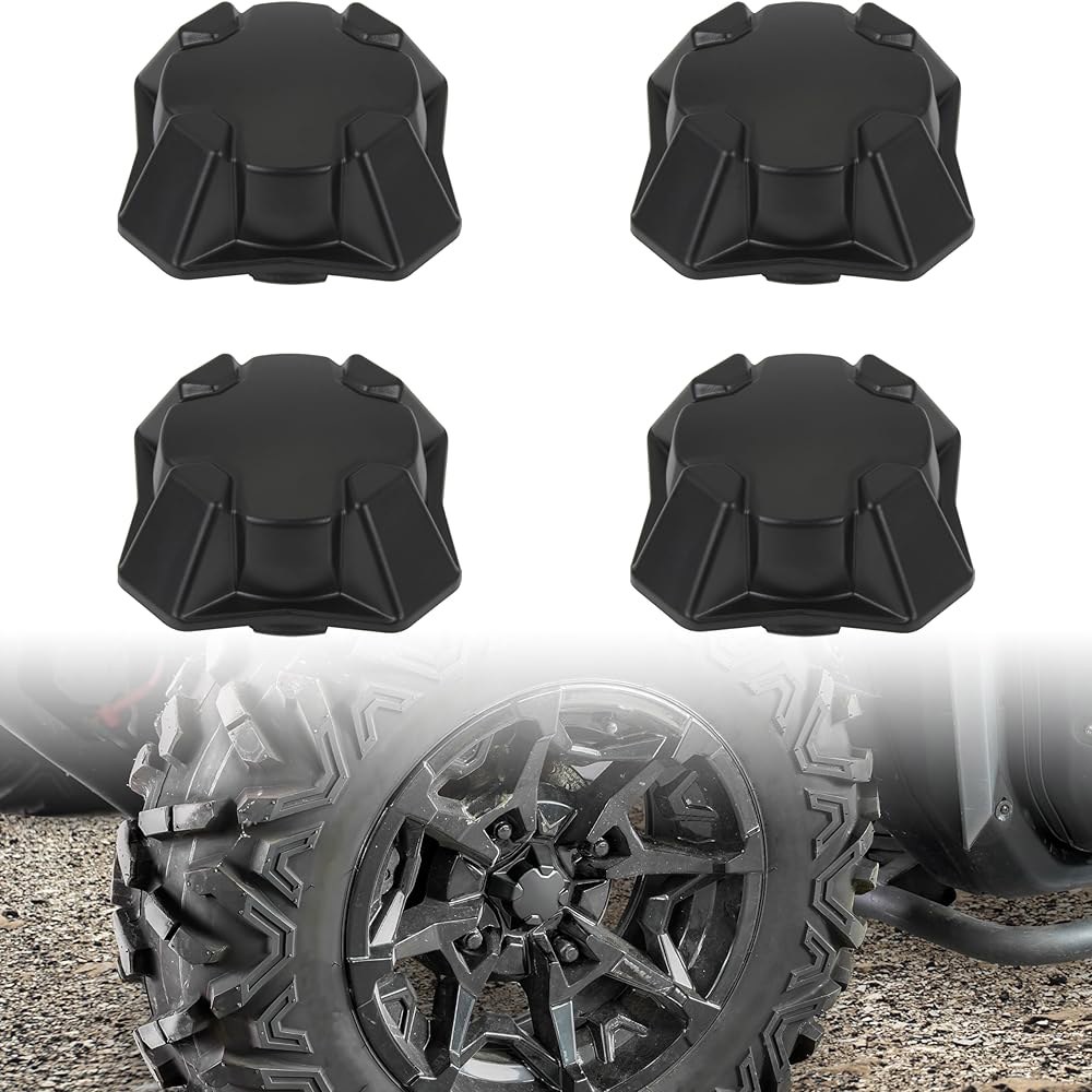 SAUTVS Can-Am Defender용 타이어 휠 Can Am 액세서리용 블랙 허브 캡 더스트 2015-2020 캡, 센터 (4개) Defender/Commander/Outla - 상품 이미지