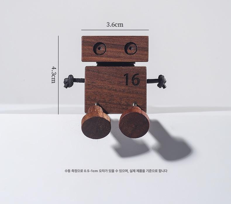 원목 로봇 호두나무 가정용 차량용 방향제 대시보드 인테리어 피규어 장식 자동차 소품 우드맨 1 무향 - 상품 이미지