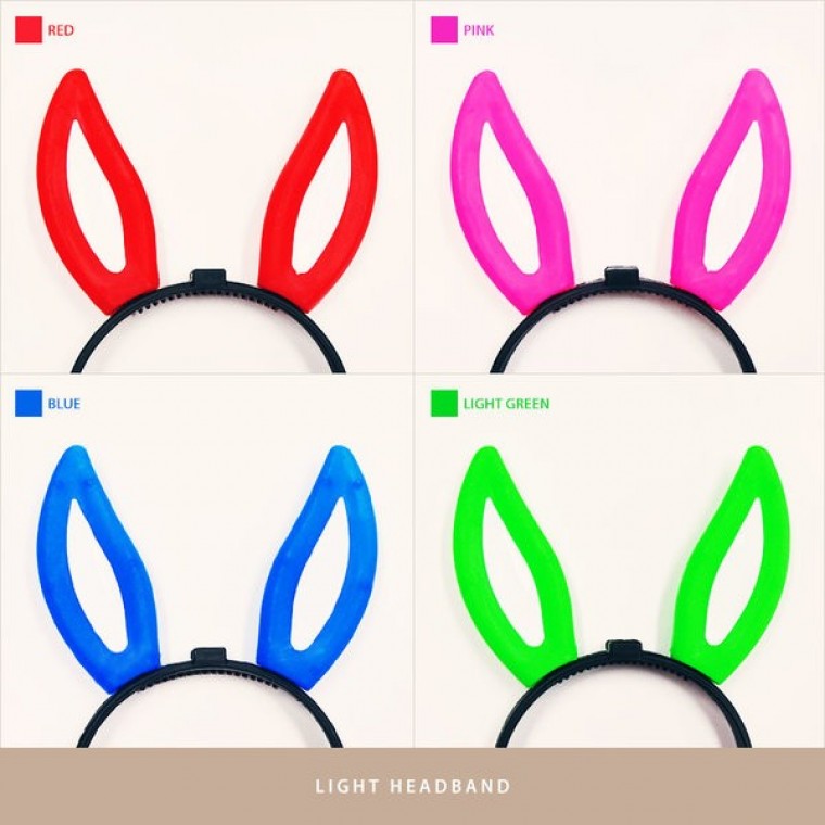 라이트 토끼 머리띠 4가지 색상 LED 파티 이벤트 머리띠 - 상품 이미지