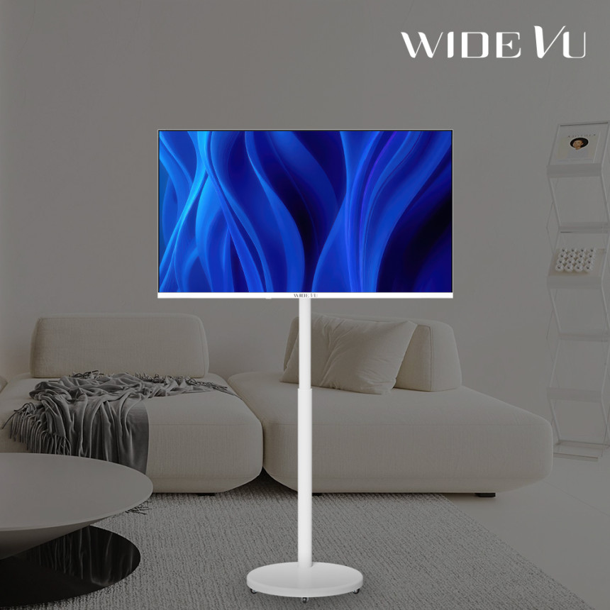 와이드무빙뷰 화이트에디션 삼탠바이미V3 셋트 QLED 101cm(40인치) FHD 스마트 이동식 TV 유압식 높이조절 중소바이미 자가설치