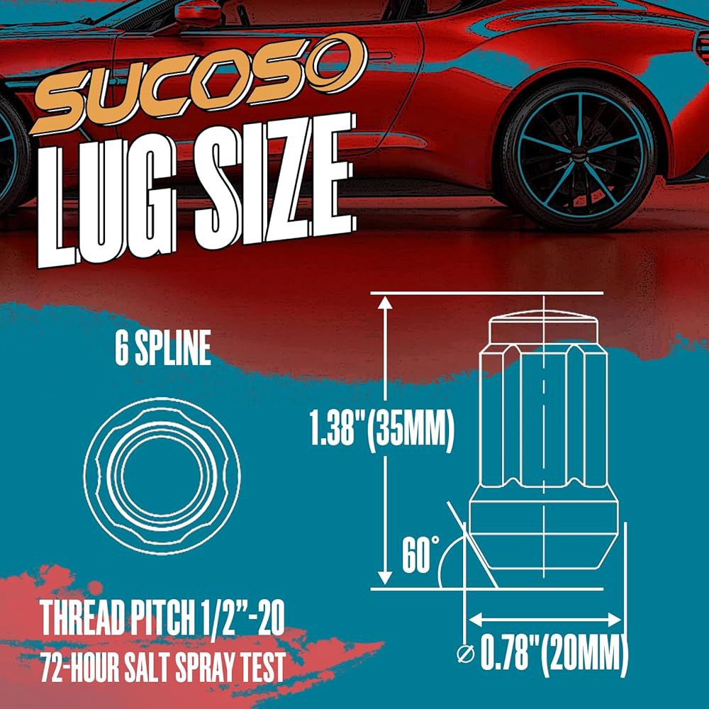 지프 랭글러용 1/2-20 블랙 러그 6 너트, 합금강 그랜드 CJ5, TJ 1/2x20 너트 Liberty 체로키 휠, 스플라인 ZJ 2002-2012 잠금 애프터마켓 1993- - 상세 이미지 2