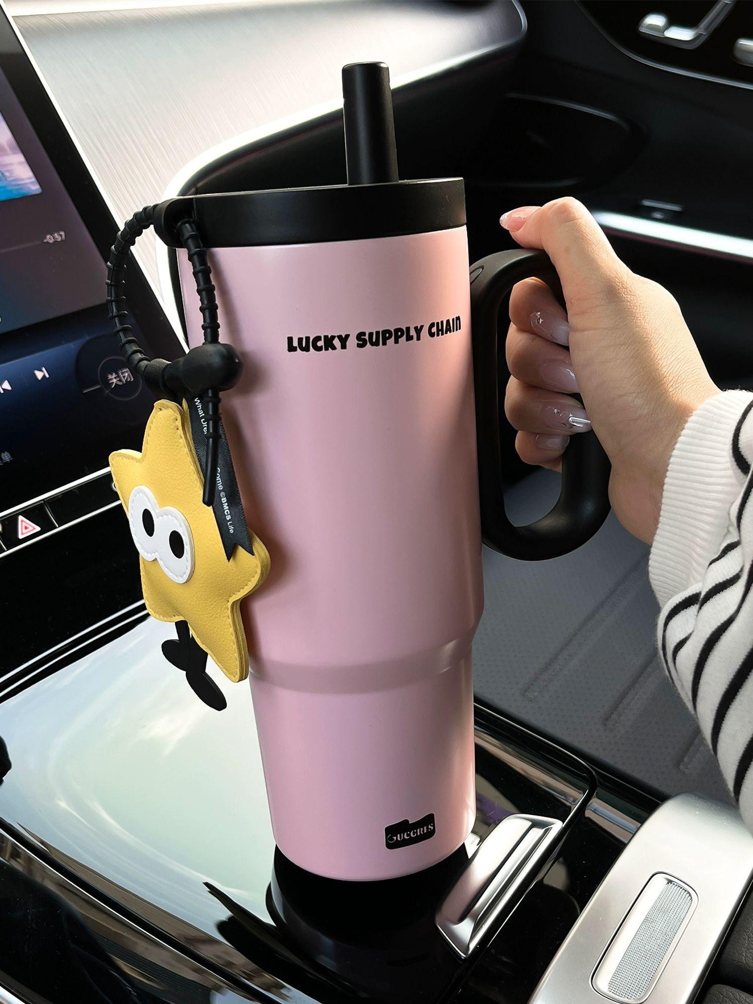 대용량 텀블러 자이언트 아이스킹 빨대형 보온 보냉 병 차량용 타이 코코넛 화이트 720ml - 상품 이미지
