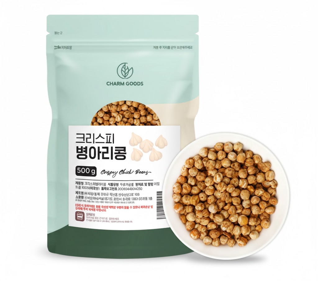 볶은 병아리콩 간식 바삭한 열풍 구운 깐 병아리콩 볶음 웰빙 스낵 500g, 1개 - 상세 이미지 2