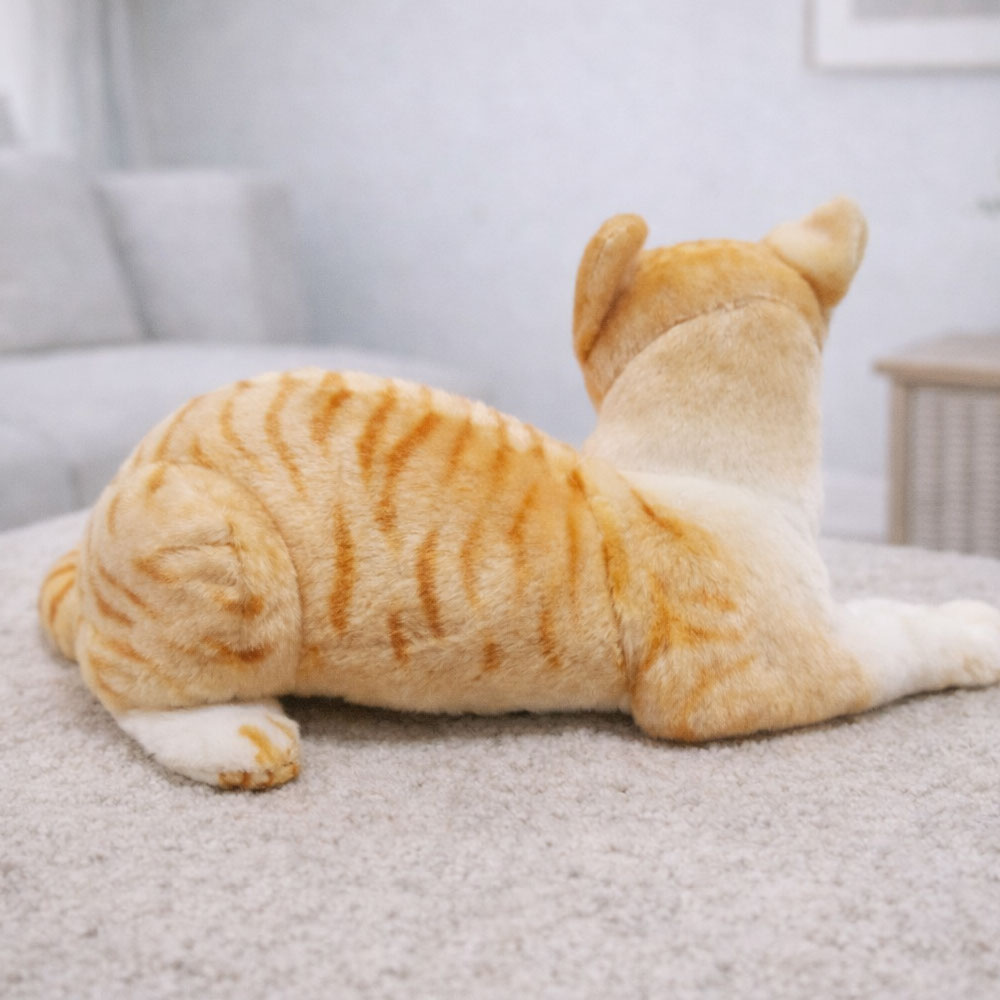 치즈태비 고양이 인형 스트라이프 봉제인형 리얼 고양이 줄무늬 인테리어 소품 - 상세 이미지 2