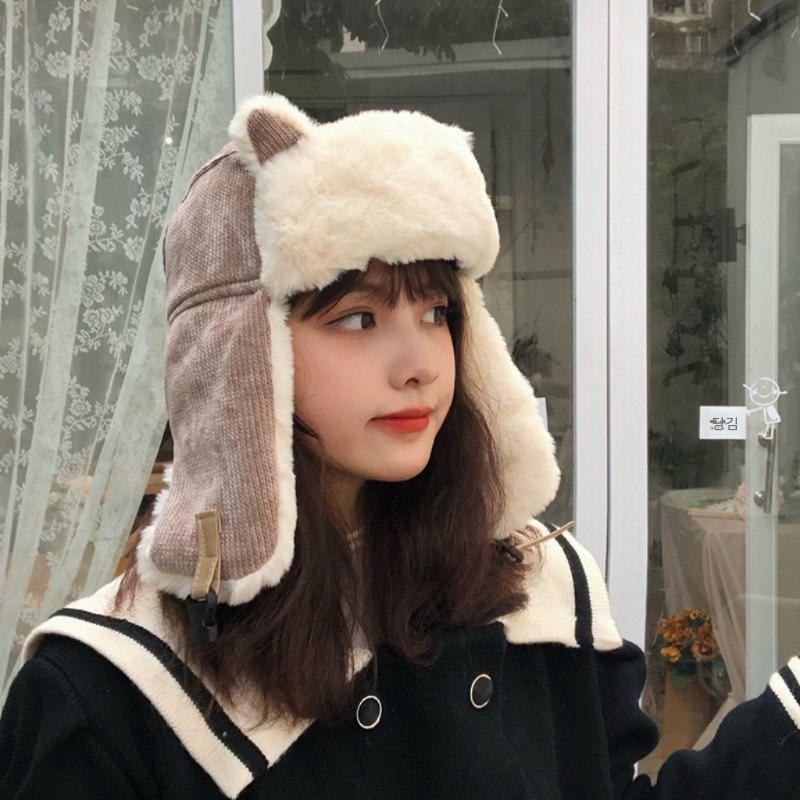 코듀로이귀달이모자 동물귀 군밤모자 양털귀덮개 벙거지 볼캡 - 상세 이미지 5