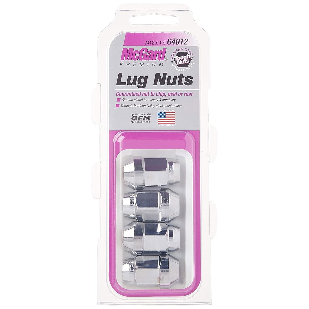 McGard 64012 크롬 벌지 콘 너트 사이즈) 시트 세트 (M12 4개 스레드 러그 - 스타일 x 1.5 - 상세 이미지 2