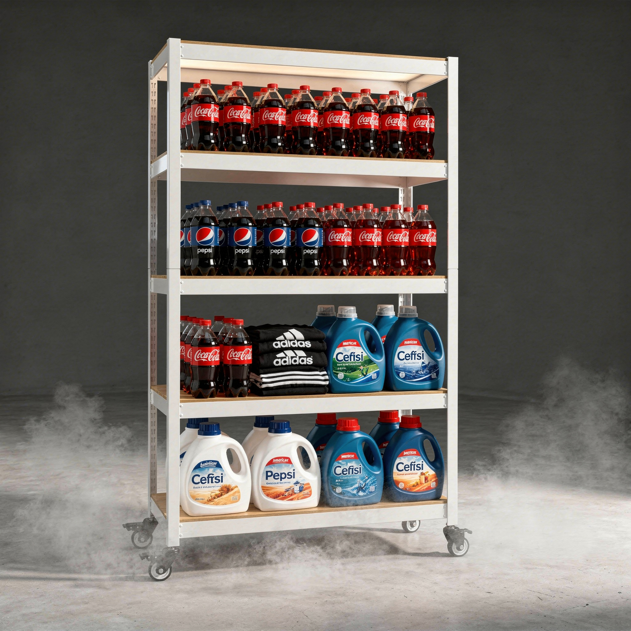 코스트코선반 철제선반 조립식앵글 창고 베란다 스피드랙 렉 3030605단대형바퀴포함