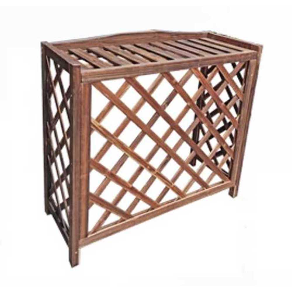 원목 실외기 커버 그리드 디자인 상자 장식 덮개 보호 84x30x75cm 격자형 소형 - 상품 이미지