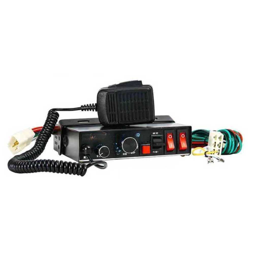 싸이렌 앰프 차량용앰프 스피커 중장비 사이렌 전자혼 12V 200W 본체 + 슬림 스피커 - 상품 이미지