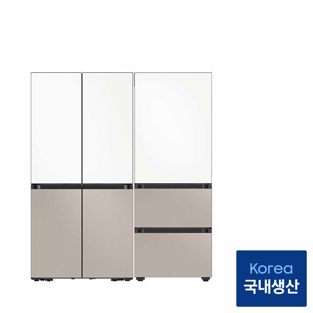삼성 비스포크 Ai 냉장고 김치냉장고 키친핏 Max RM70F63R2ZG RQ33DB74D2AP 화이트 베이지 이미지 2