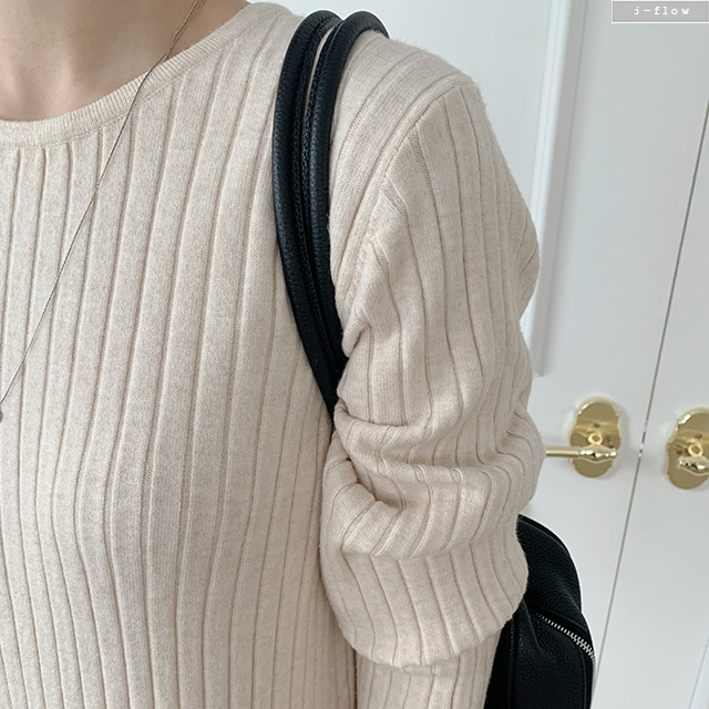 라일드 골지 라운드 허리끈 롱 원피스 3col 겨울 니트 H라인 신축성 모던 제이플로우